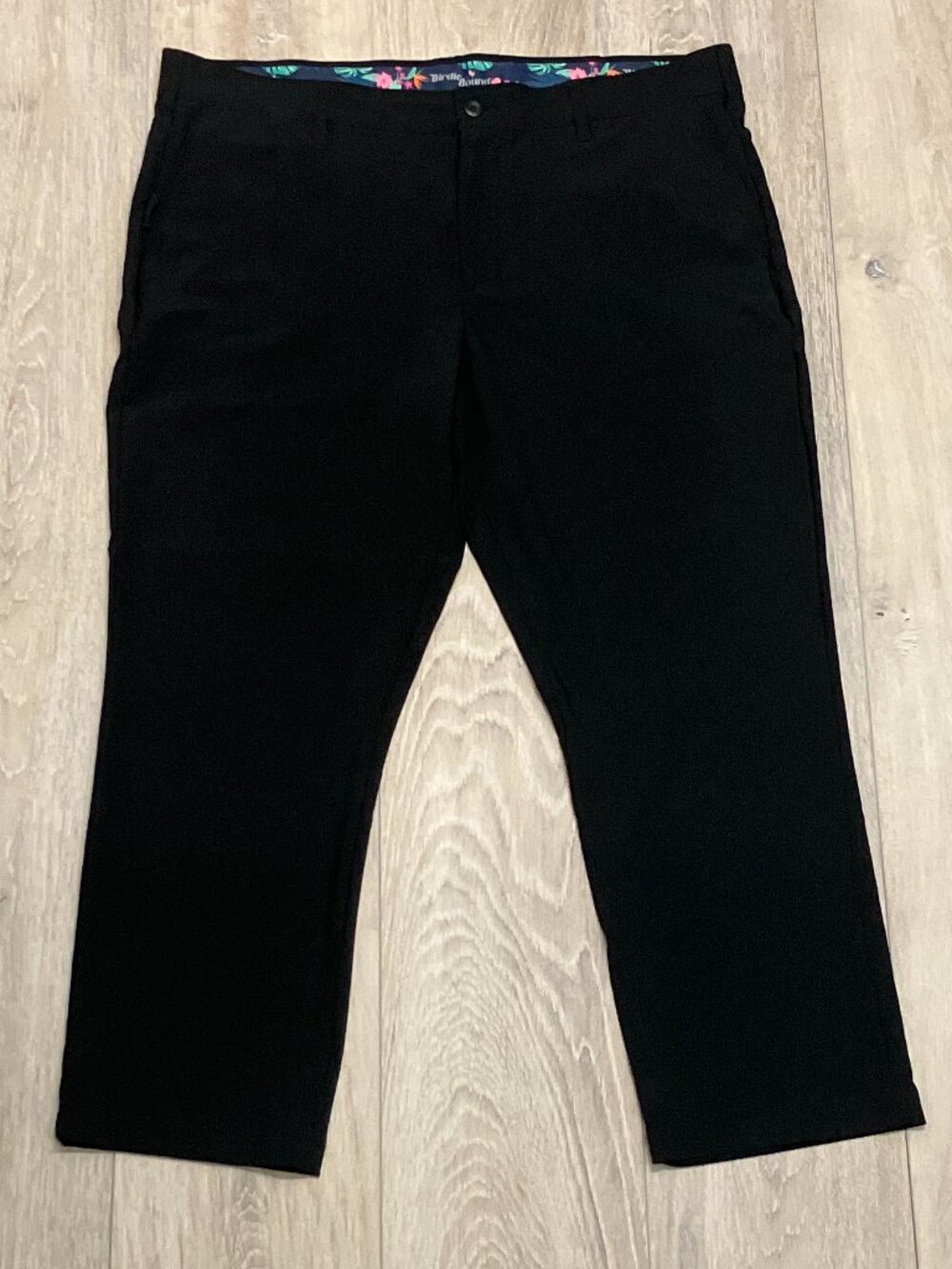 Birdie Bound Men's 40x30 Black Stretch Golf Pants